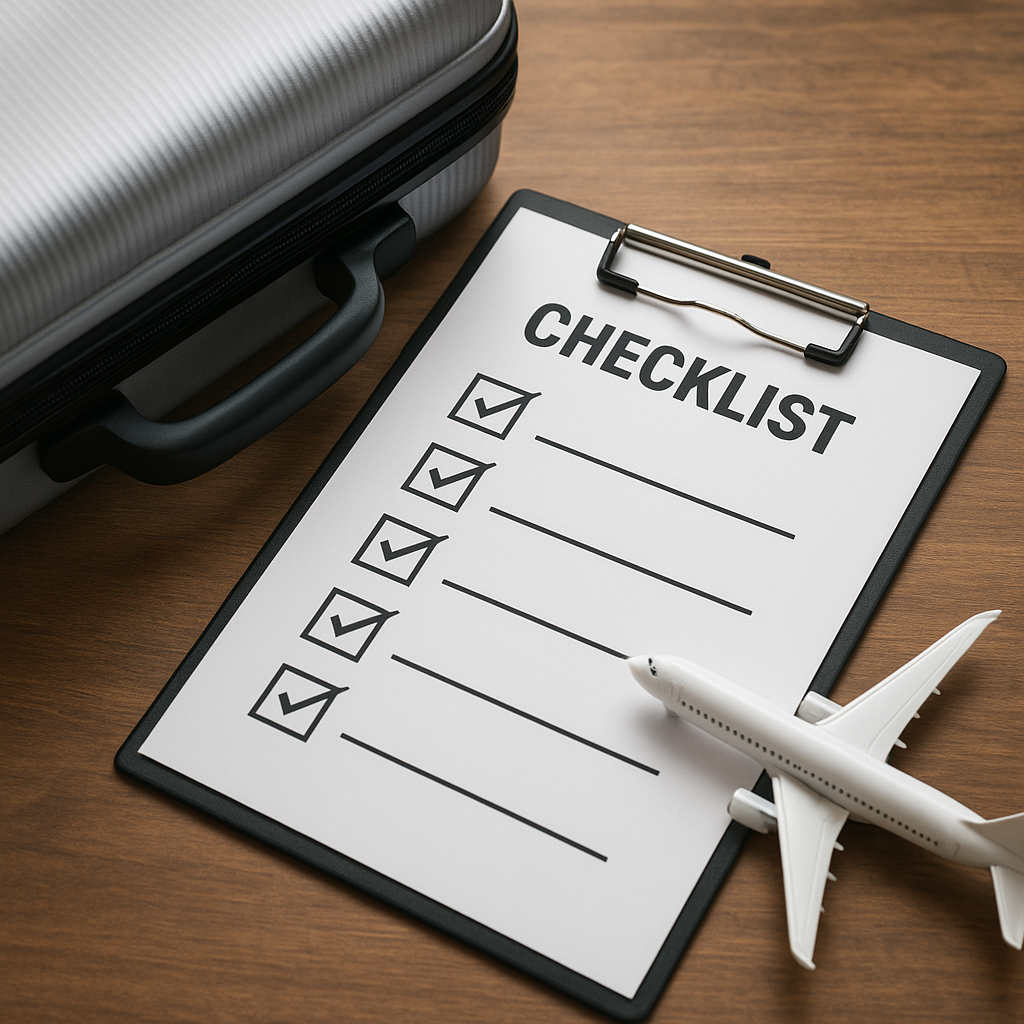 Imagem editorial moderna para Checkliste für kurze Reisen